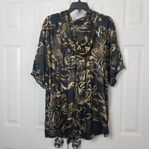 Anne Klein Silk Cowlneck Blouse